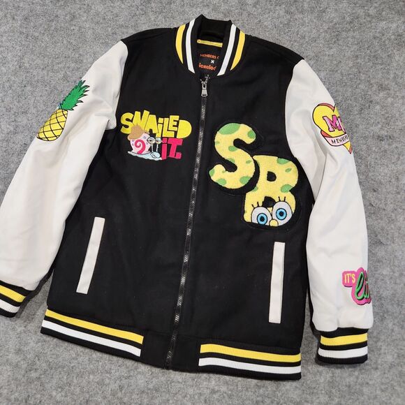 SpongeBob SquarePants Nickelodeon X Members Only Mens S Small Varsity Jacket - Picture 2 of 14
